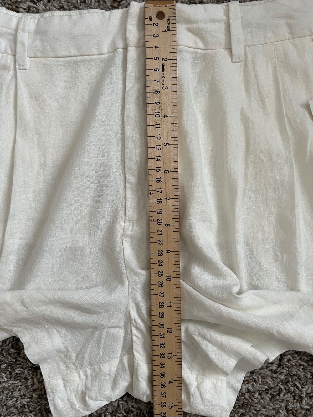 NWT GAP 365 High-Rise Linen Blend Pleated White Shorts Size L - Picture 14 of 15